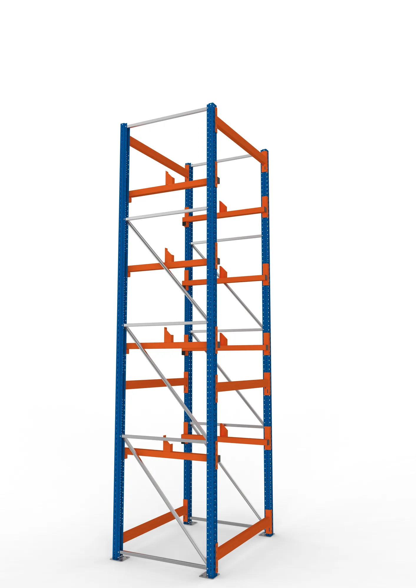 META MULTIPAL | Kabeltrommelregal | Grundregal | 4400 x 1300 x 1100 mm | Feldlast 5500 kg | 2 Ebenen | Typ 1 | RAL 5010