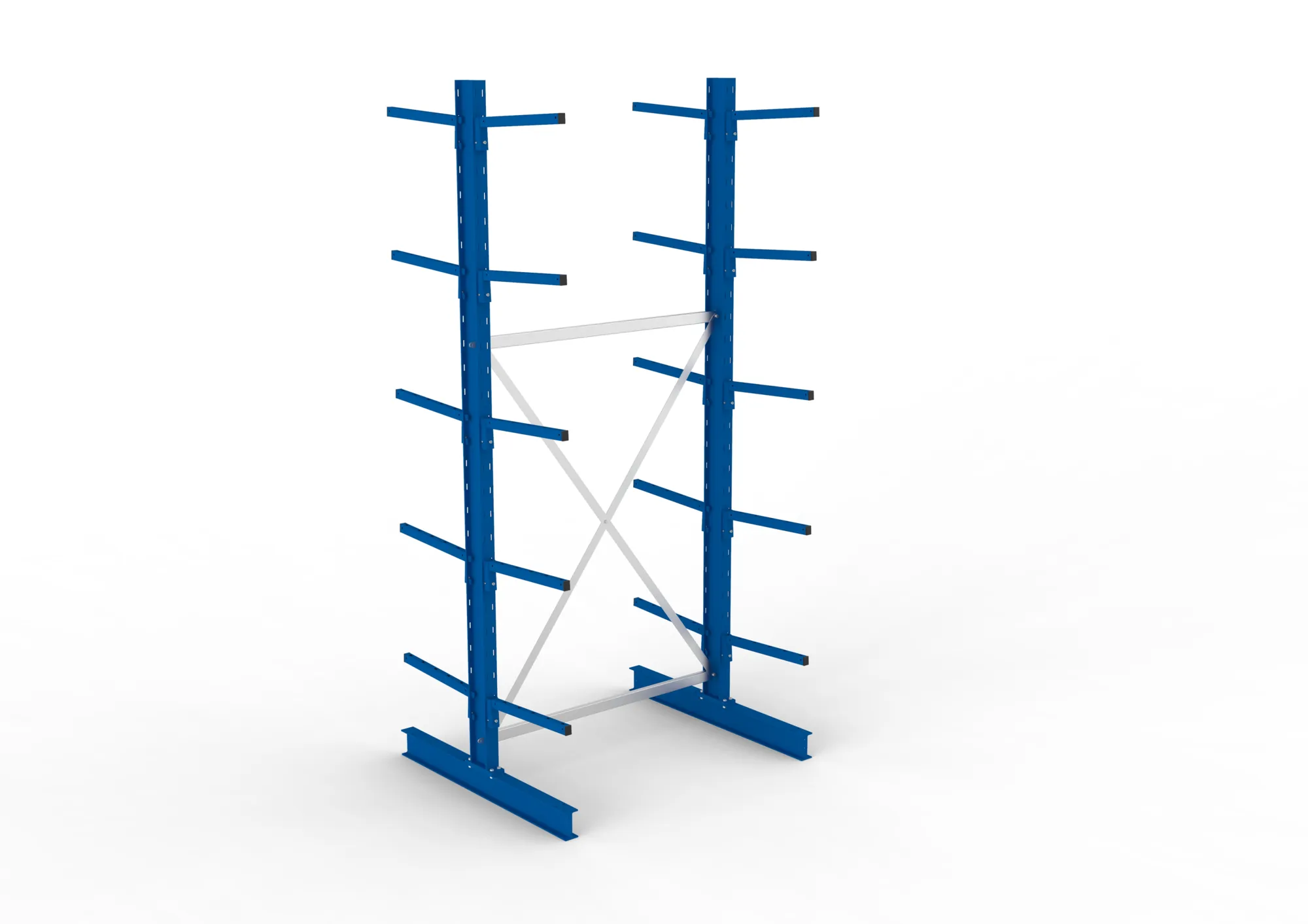 META MULTISTRONG L | Kragarmregal | Grundregal | 3000 x 1300 x 500 mm | Armlast 175 kg | doppelseitig | 4+1 Ebenen
