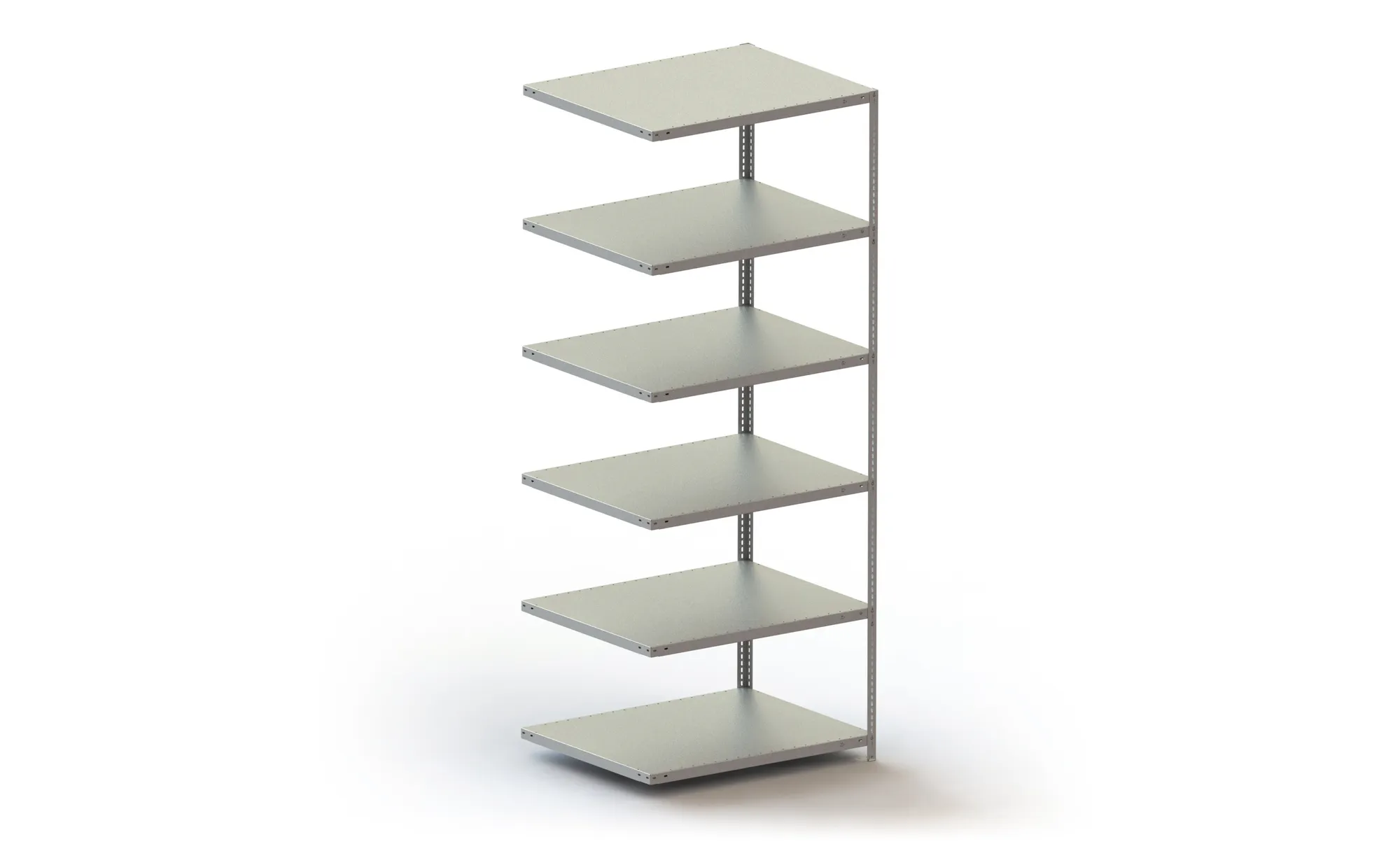 META FIX | Fachbodenregal | Anbauregal | 2500 x 1000 x 800 mm | Fachlast 230 kg | 6 Ebenen | verzinkt