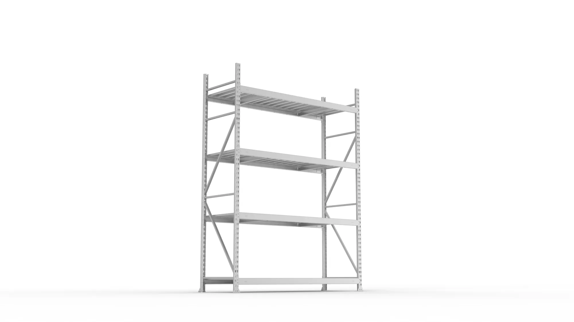 META MINI-RACK Weitspannregal | Grundregal | 2500 x 1800 x 650 mm | Fachlast 600 kg | Stahlpaneelböden | 4 Ebenen