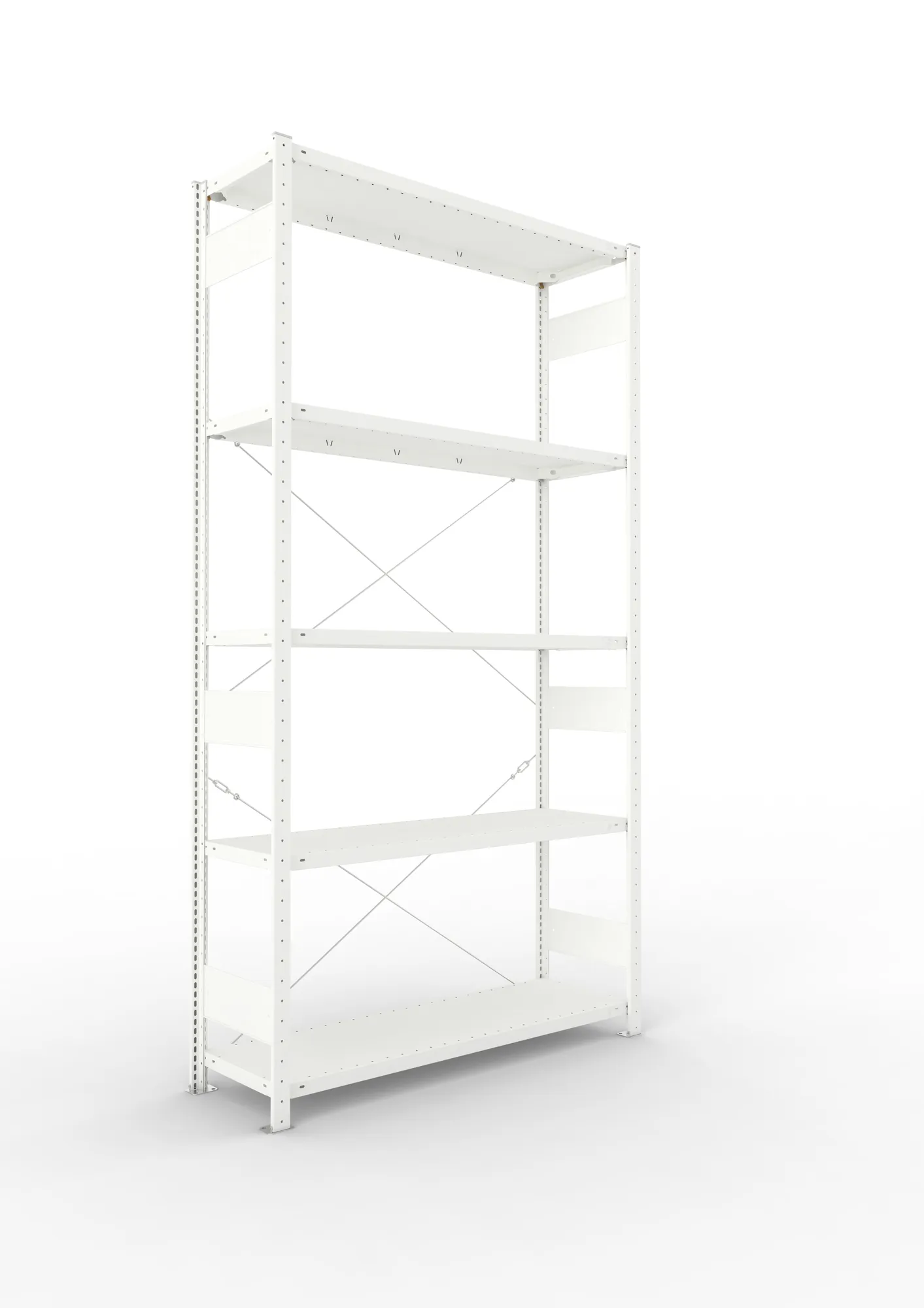 META CLIP | Fachbodenregal | Grundregal | 2500 x 1300 x 400 mm | Fachlast 230 kg | 4+1 Ebenen | RAL 7035