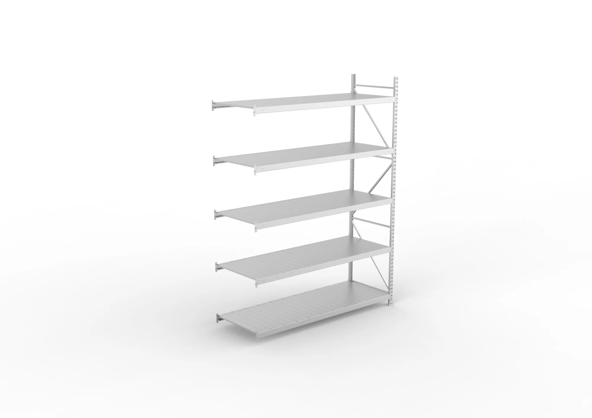 META MINI-RACK Weitspannregal | Anbauregal | 3000 x 2200 x 800 mm | Fachlast 600 kg | Stahlpaneelböden | 5 Ebenen