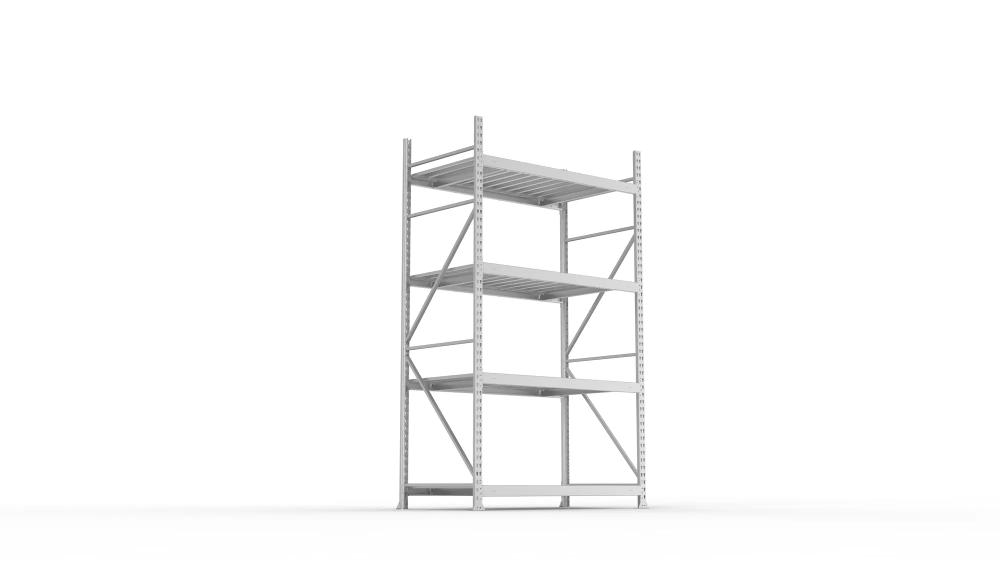 META MINI-RACK Weitspannregal | Grundregal | 2500 x 1400 x 800 mm | Fachlast 600 kg | Stahlpaneelböden | 4 Ebenen