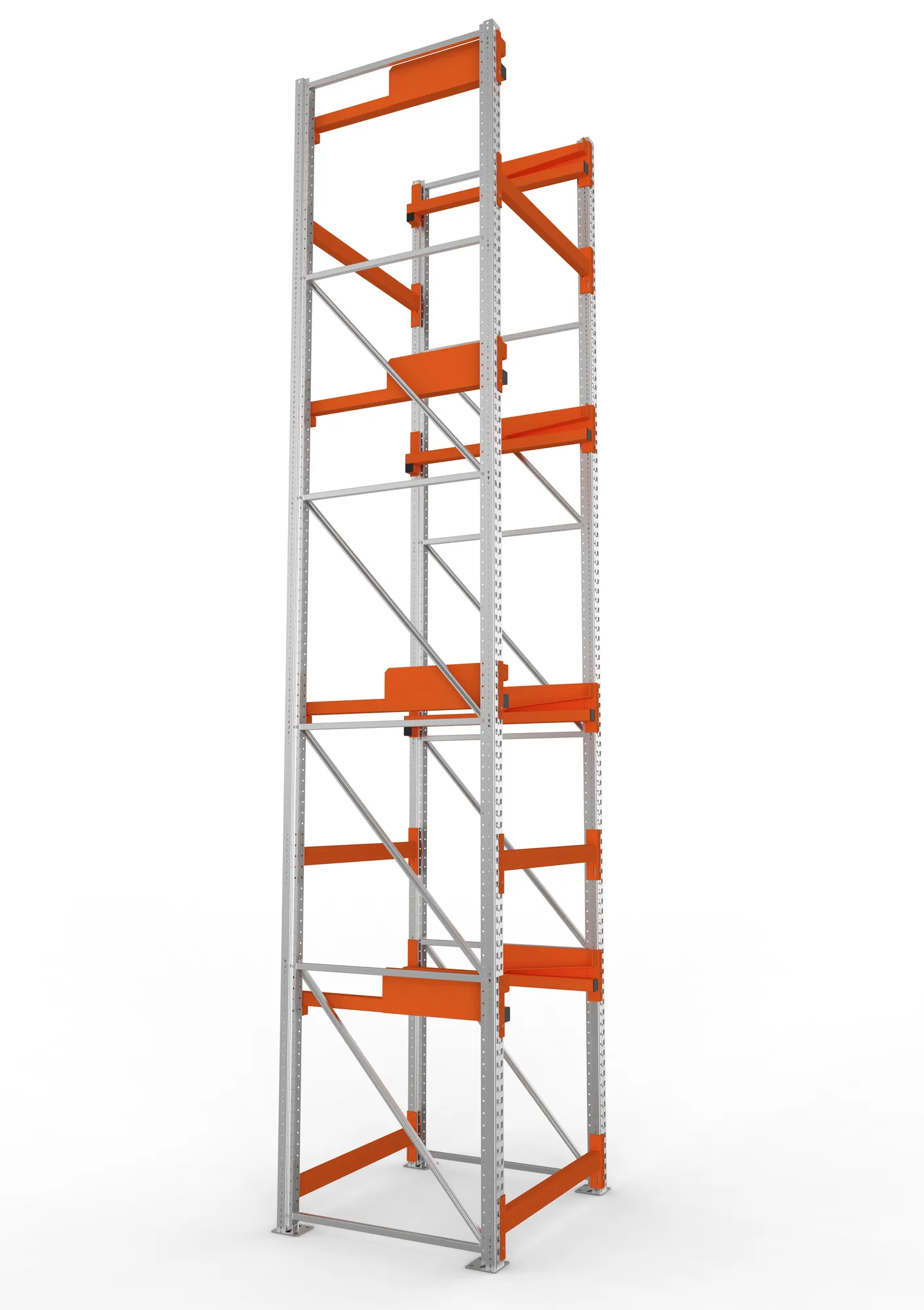 META MULTIPAL | Kabeltrommelregal | Grundregal | 5500 x 1100 x 1100 mm | Feldlast 5500 kg | 4 Ebenen | Typ 2 | RAL 5010