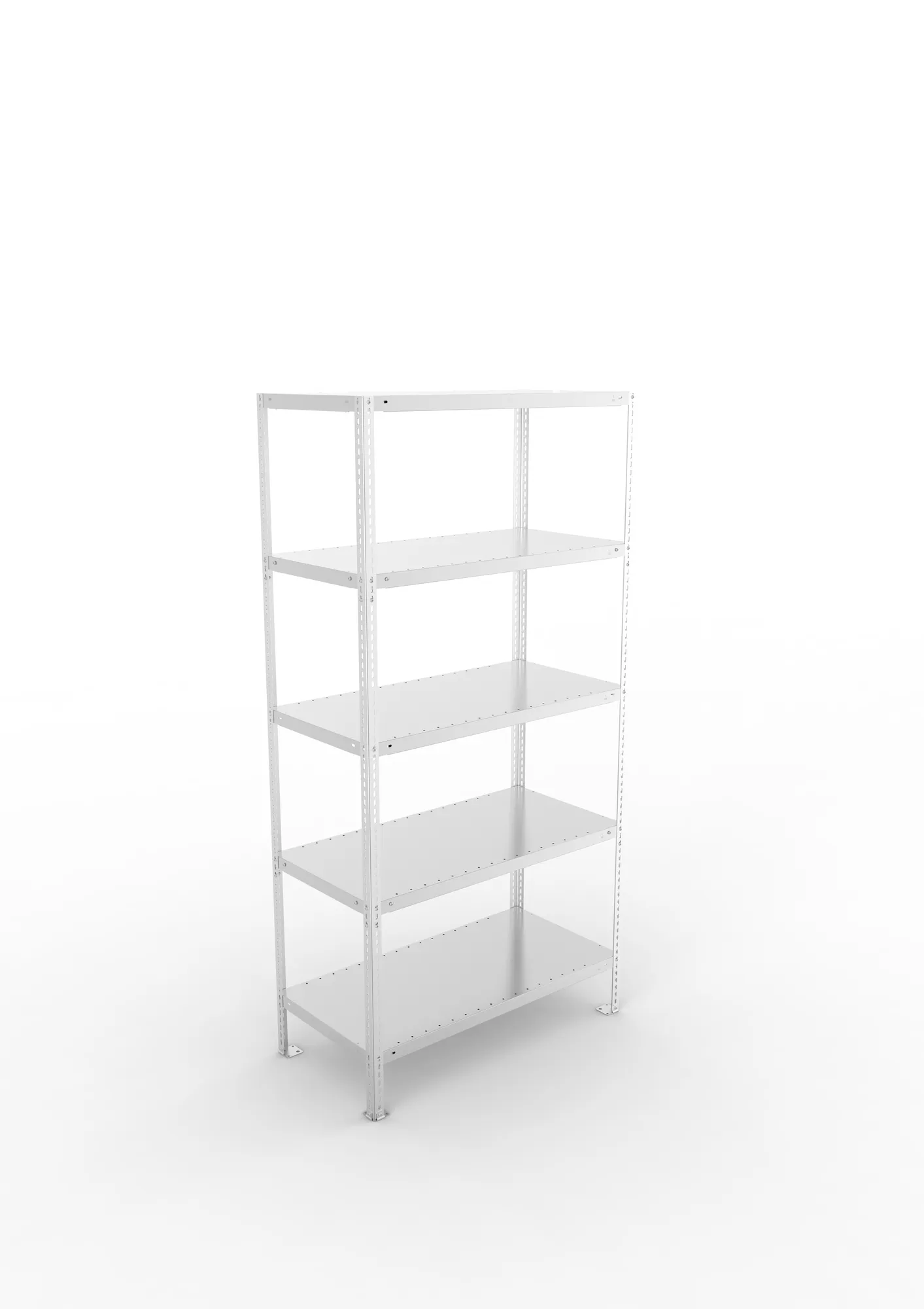 META FIX | Fachbodenregal | Grundregal | 2000 x 1000 x 500 mm | Fachlast 100 kg | 5 Ebenen | verzinkt