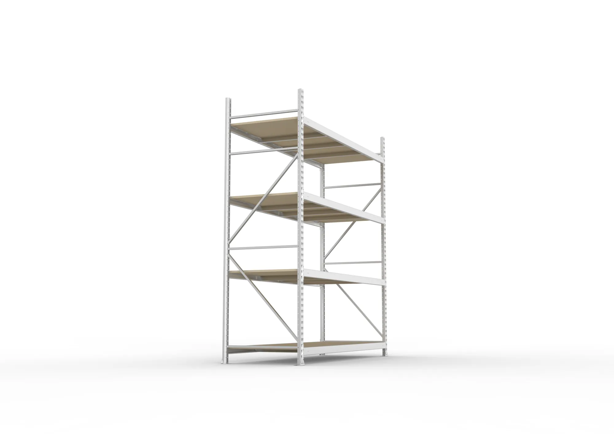 META MINI-RACK Weitspannregal | Grundregal | 2500 x 2200 x 800 mm | Fachlast 600 kg | Spanplattenböden | 4 Ebenen