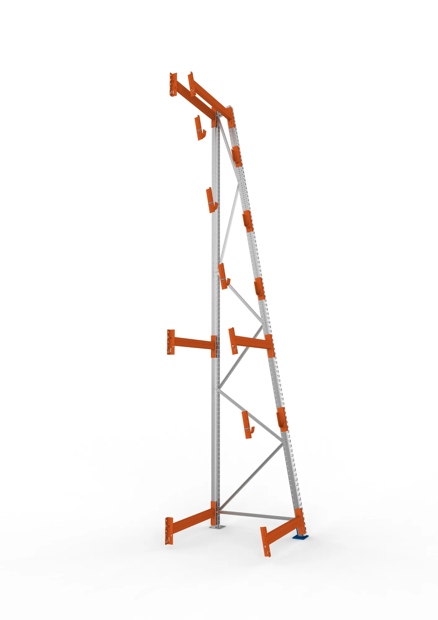 META MULTIPAL | Kabeltrommelregal | Anbauregal | 4900 x 900 x 1100 mm | Feldlast 3000 kg | 4 Ebenen | Typ 3/A-Ständer | verzinkt