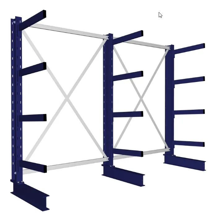 META MULTISTRONG M | Kragarmregal | 2 Felder | 2000 x 2000 x 600 mm | Armlast 355 kg | einseitig | 4+1 Ebenen