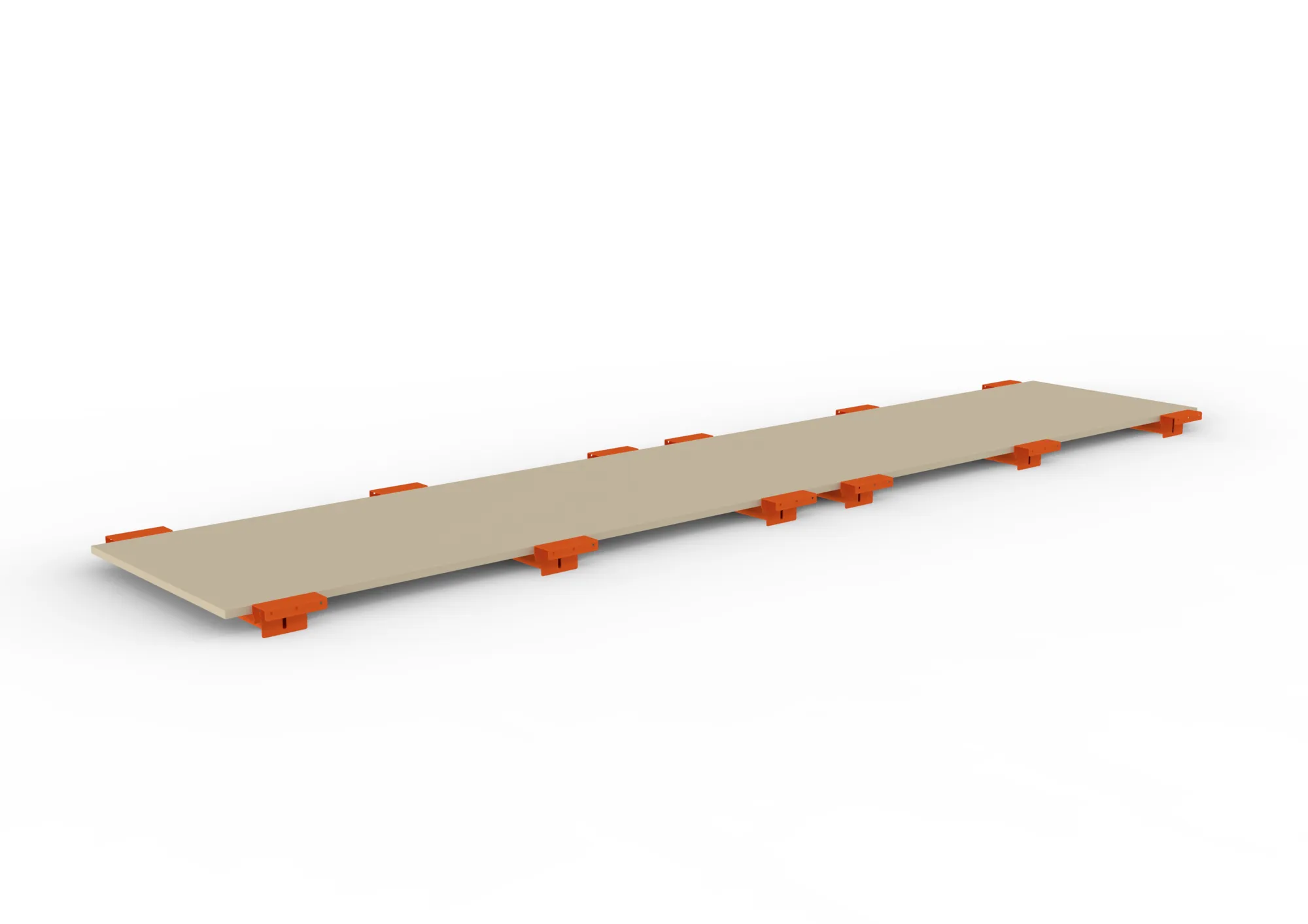 META MULTIPAL | Spanplattenboden 19 mm mit abgesetzten Tiefenauflagen | 3600 x 800 mm