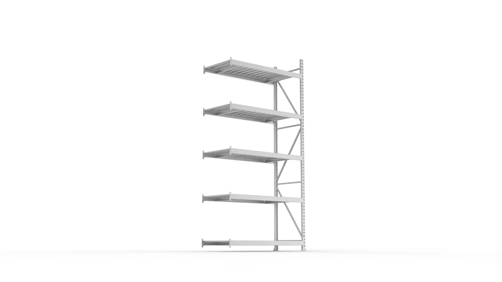 META MINI-RACK Weitspannregal | Anbauregal | 3000 x 1400 x 650 mm | Fachlast 600 kg | Stahlpaneelböden | 5 Ebenen