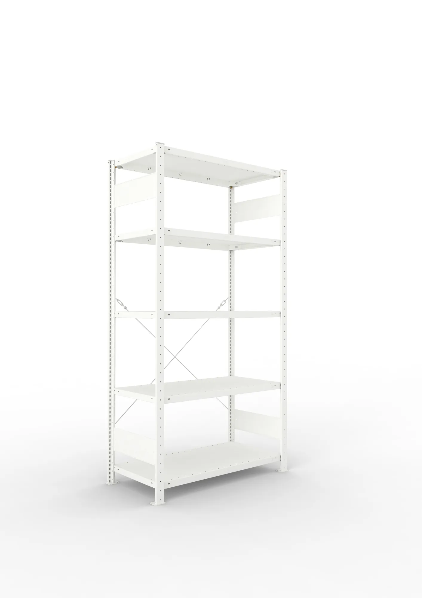 META CLIP | Fachbodenregal | Grundregal | 2000 x 1000 x 500 mm | Fachlast 150 kg | 4+1 Ebenen | RAL 7035