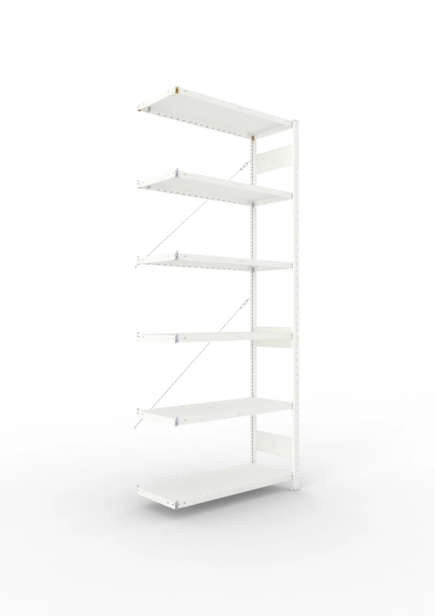 META CLIP | Fachbodenregal | Anbauregal | 2500 x 1000 x 400 mm | Fachlast 100 kg | 5+1 Ebenen | RAL 7035