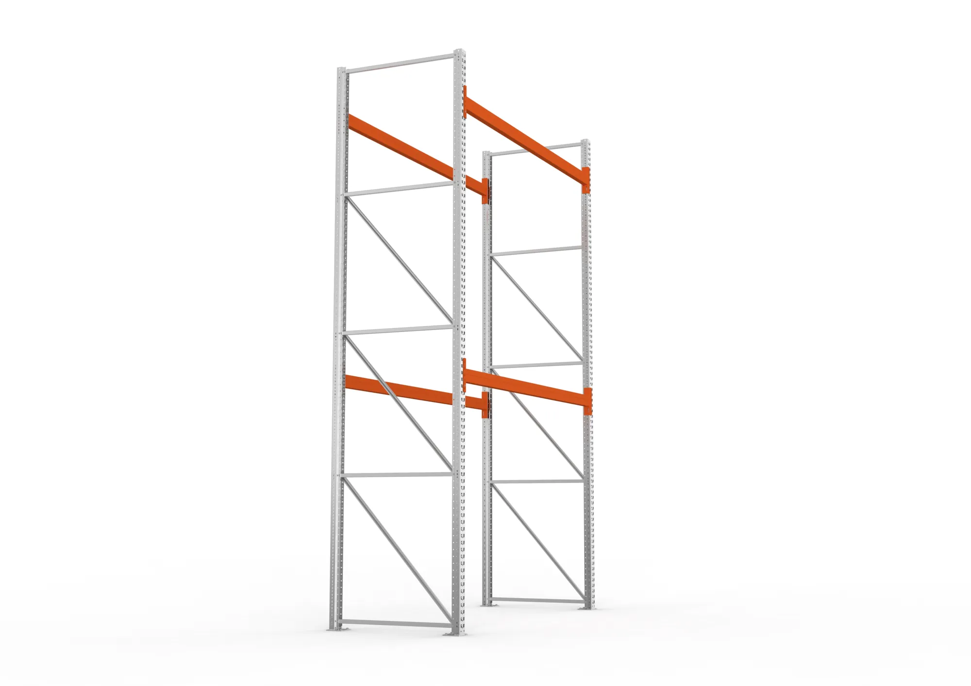 META MULTIPAL | Palettenregal | Grundregal | 4400 x 2700 x 1100 mm | Fachlast 770 kg | 3 Ebenen | 9 Paletten | verzinkt