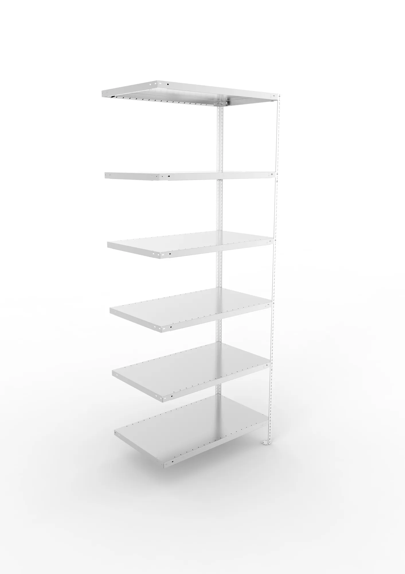 META FIX | Fachbodenregal | Anbauregal | 2500 x 1000 x 600 mm | Fachlast 100 kg | 6 Ebenen | verzinkt