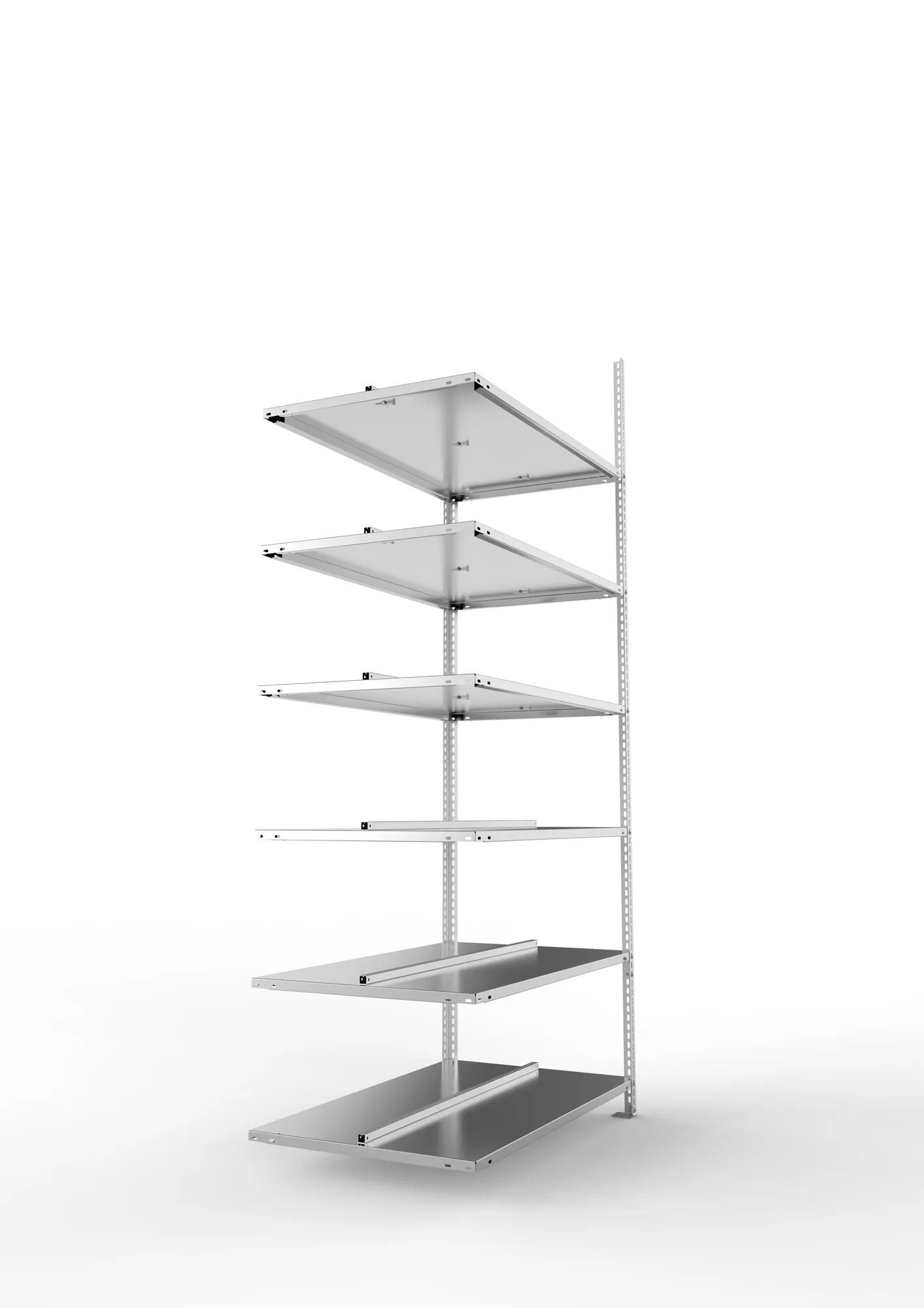 META FIX COMPACT | Büro-Schraubregal | Anbauregal | 2200 x 1000 x 600 mm | Fachlast 100 kg | 6 Ebenen | verzinkt