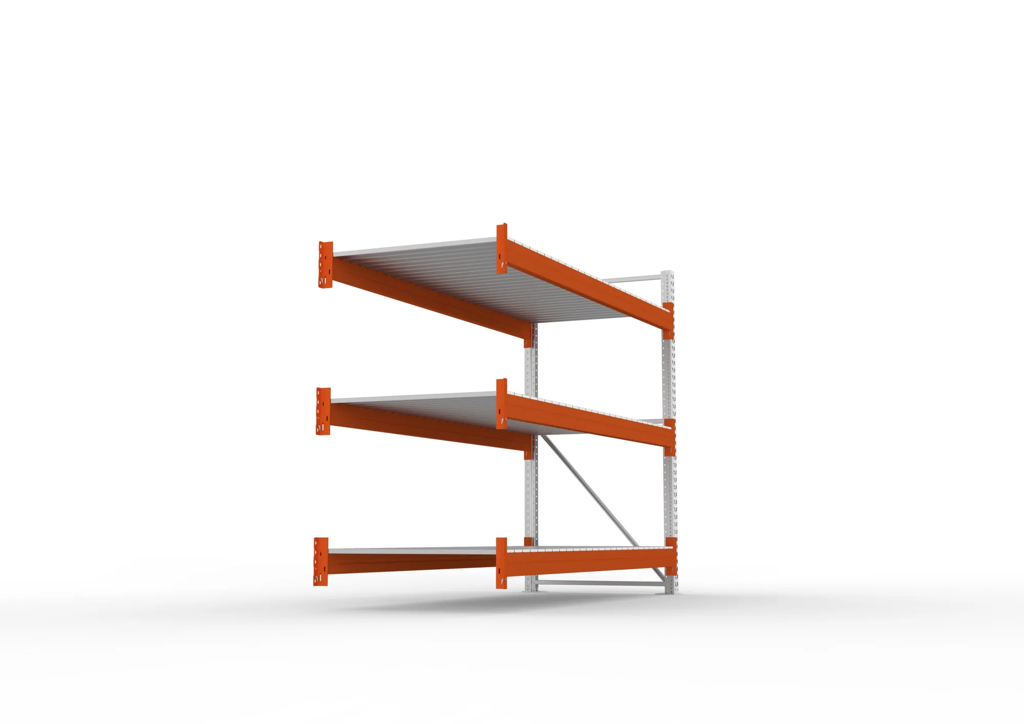 META MULTIPAL | Großfachregal | Anbauregal | 2200 x 2700 x 1100 mm | Fachlast 2400 kg | 3 Ebenen | Stahlpaneele | verzinkt