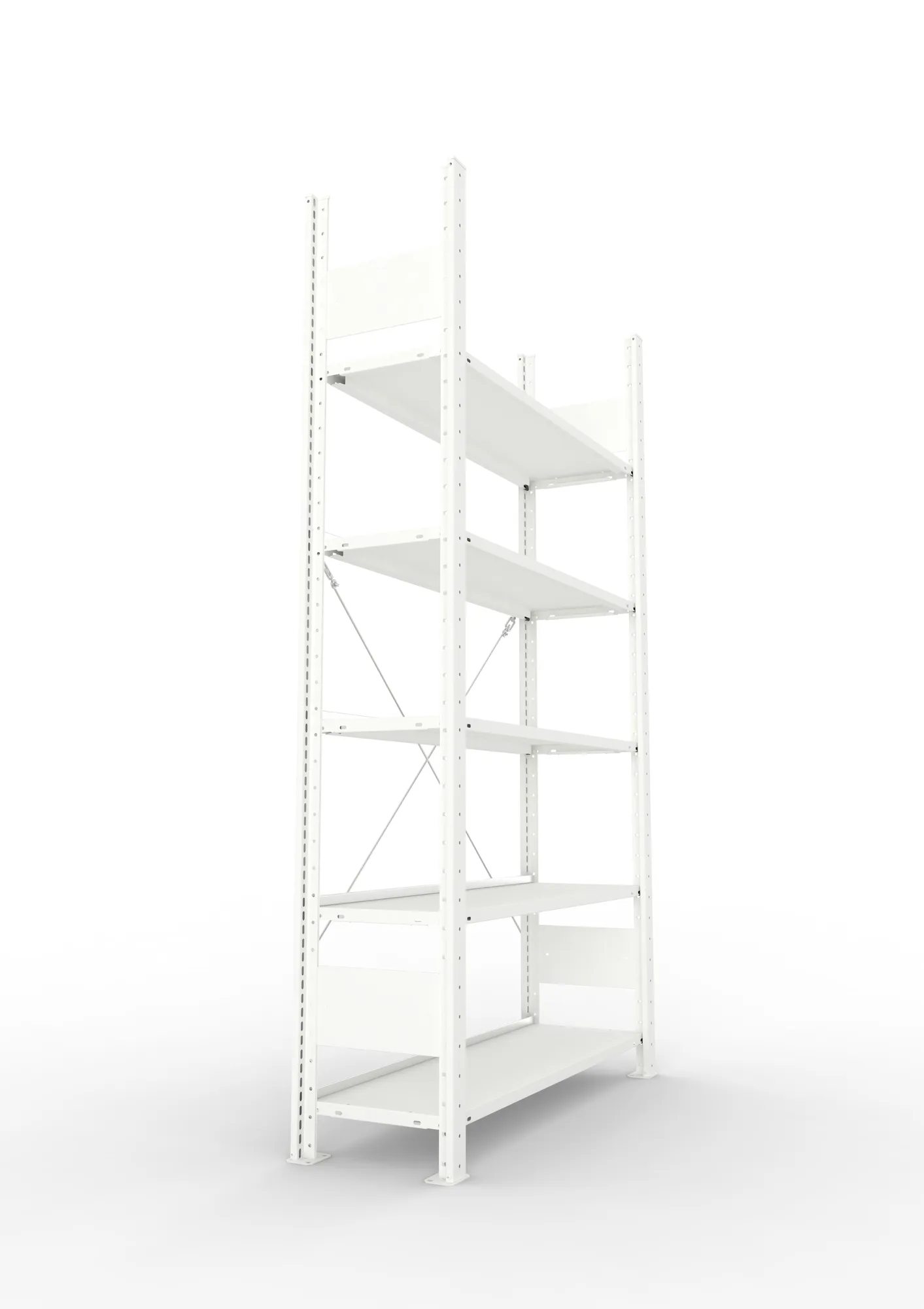 META COMPACT | Büro-Steckregal | Grundregal | 1850 x 1000 x 300 mm | Fachlast 80 kg | 5 Ebenen | RAL 7035