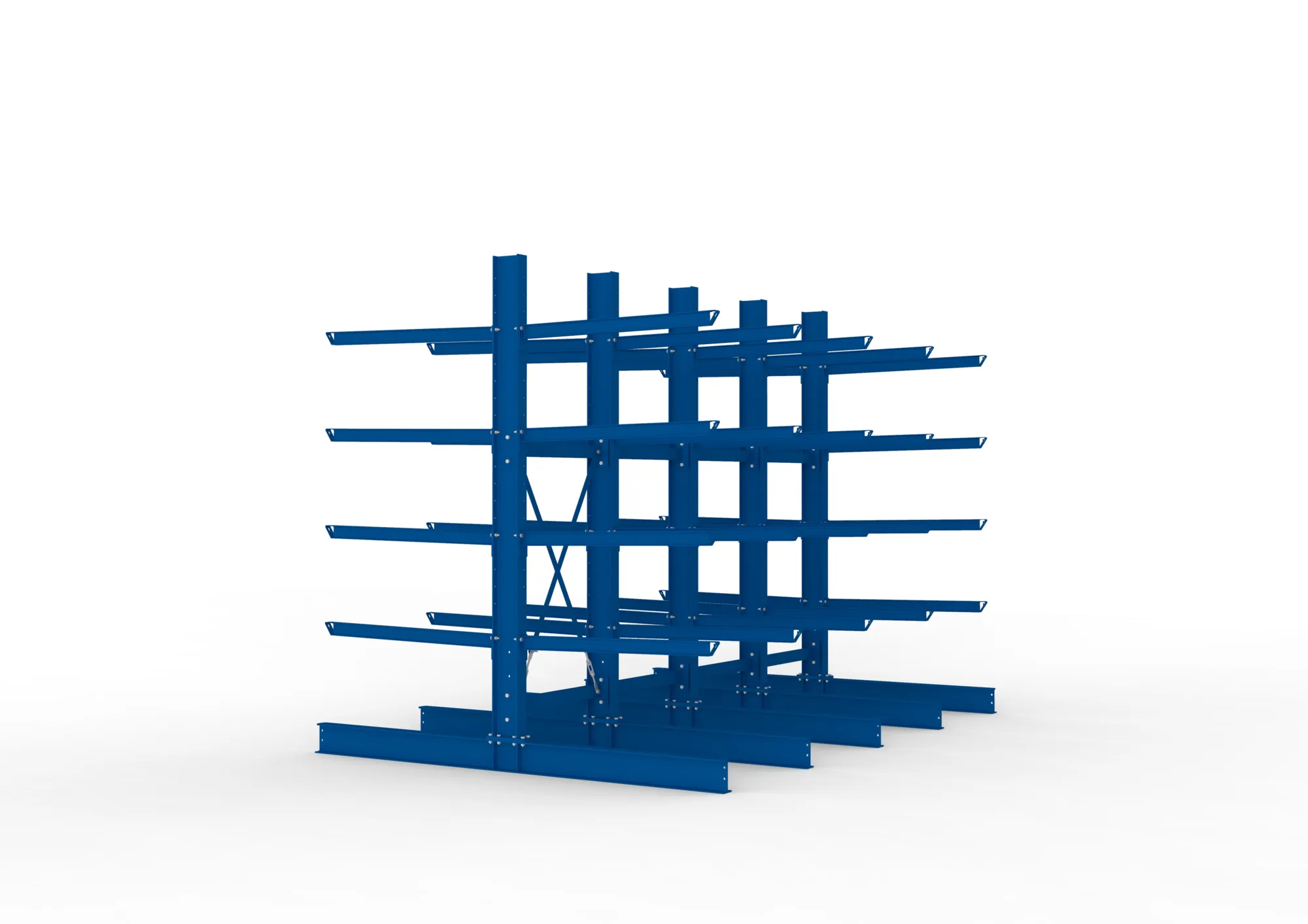 META MULTISTRONG H | Kragarmregal | 4 Felder | 3000 x 4000 x 1250 mm | Armlast 400 kg | doppelseitig | 4+1 Ebenen