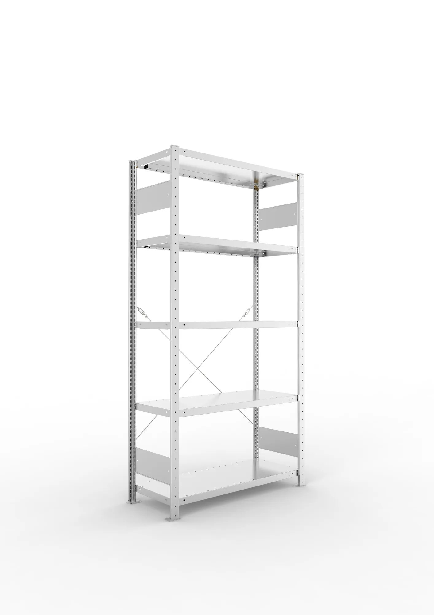 META CLIP S3 | Fachbodenregal | Grundregal | 2000 x 1000 x 400 mm | Fachlast 100 kg | 4+1 Ebenen | verzinkt