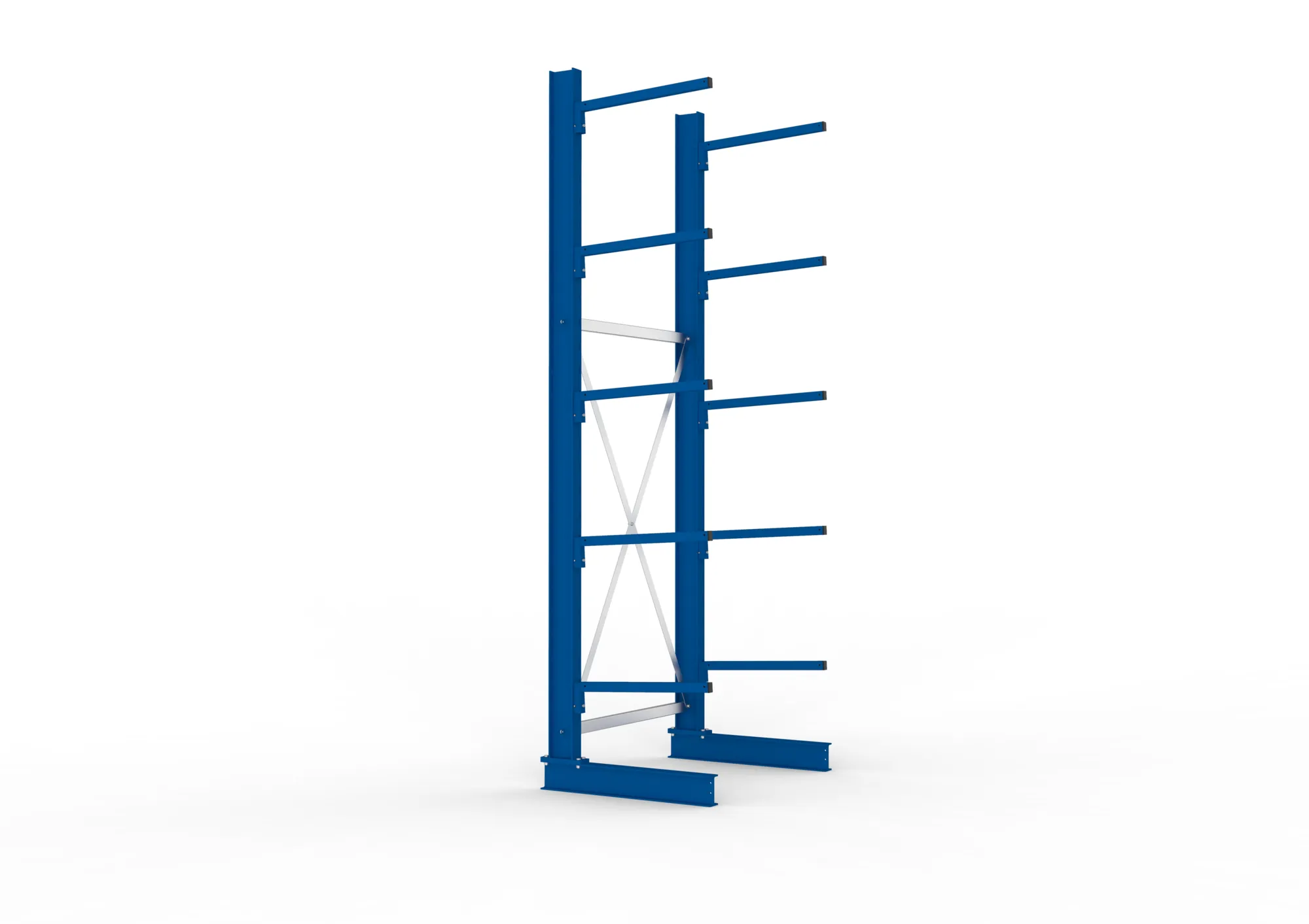 META MULTISTRONG L | Kragarmregal | Grundregal | 3000 x 1000 x 600 mm | Armlast 140 kg | einseitig | 5+1 Ebenen