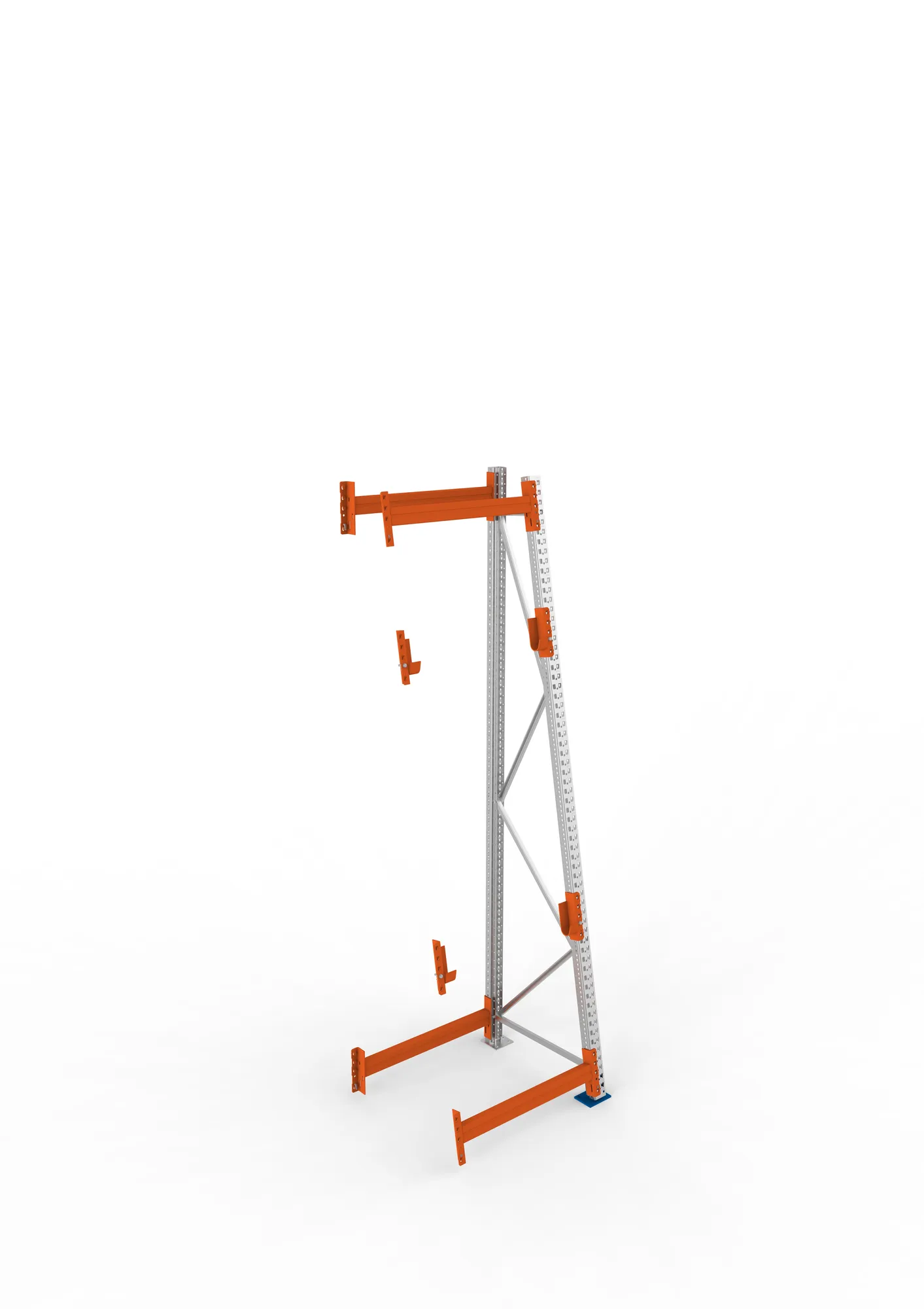 META MULTIPAL | Kabeltrommelregal | Anbauregal | 3300 x 900 x 900 mm | Feldlast 1500 kg | 2 Ebenen | Typ 3/A-Ständer | verzinkt