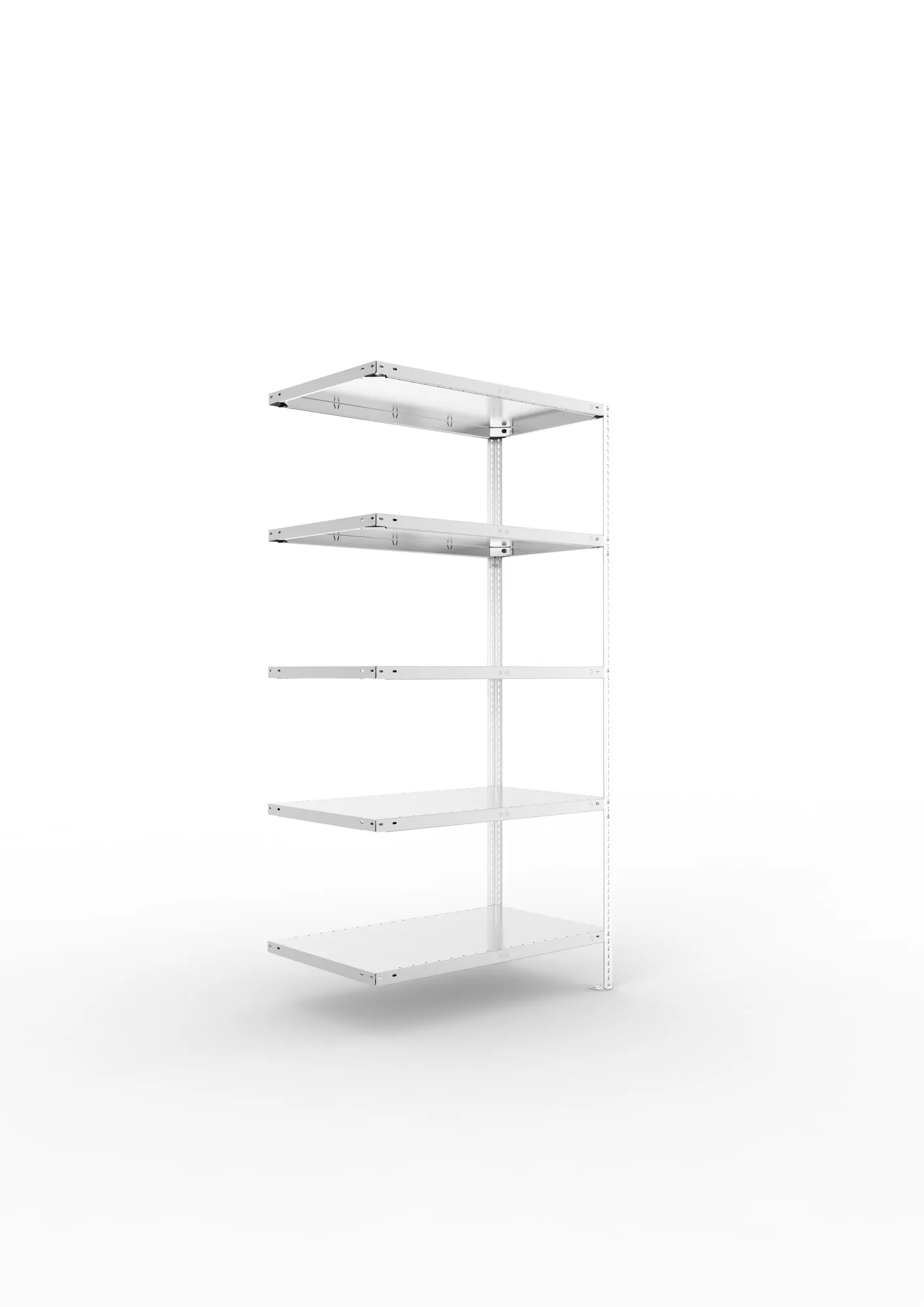 META FIX | Fachbodenregal | Anbauregal | 2000 x 1000 x 600 mm | Fachlast 150 kg | 5 Ebenen | verzinkt