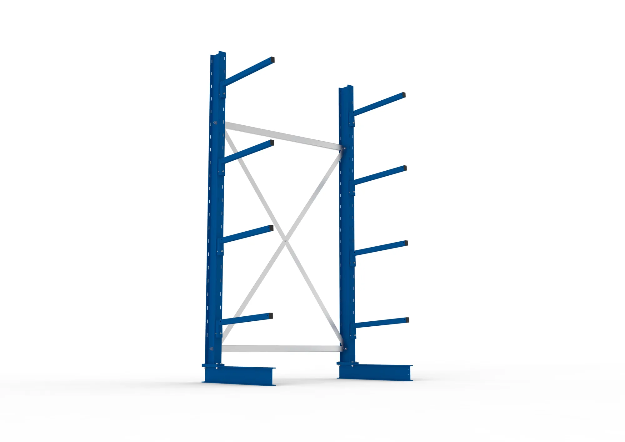 META MULTISTRONG L | Kragarmregal | Grundregal | 2500 x 1300 x 600 mm | Armlast 140 kg | einseitig | 4+1 Ebenen
