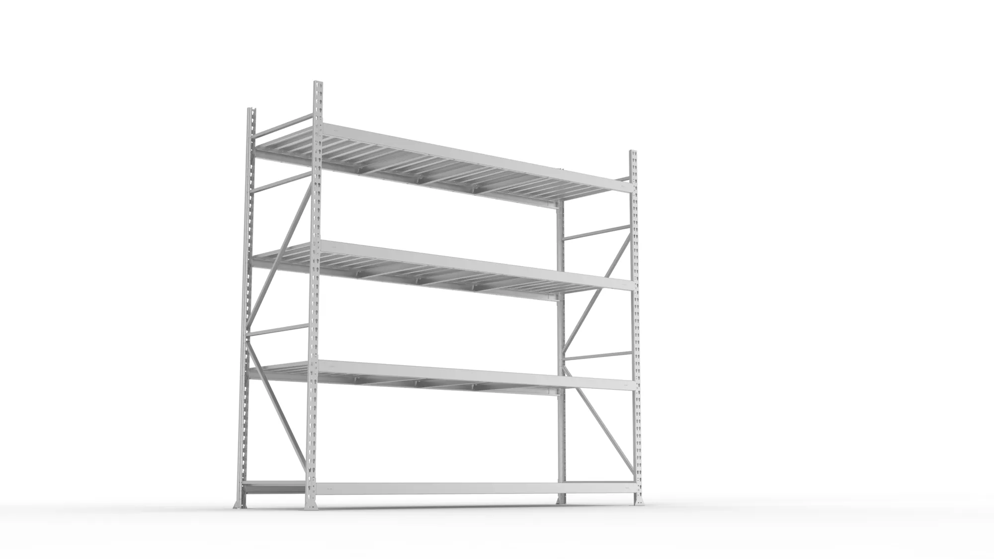 META MINI-RACK Weitspannregal | Grundregal | 2500 x 2600 x 800 mm | Fachlast 490 kg | Stahlpaneelböden | 4 Ebenen