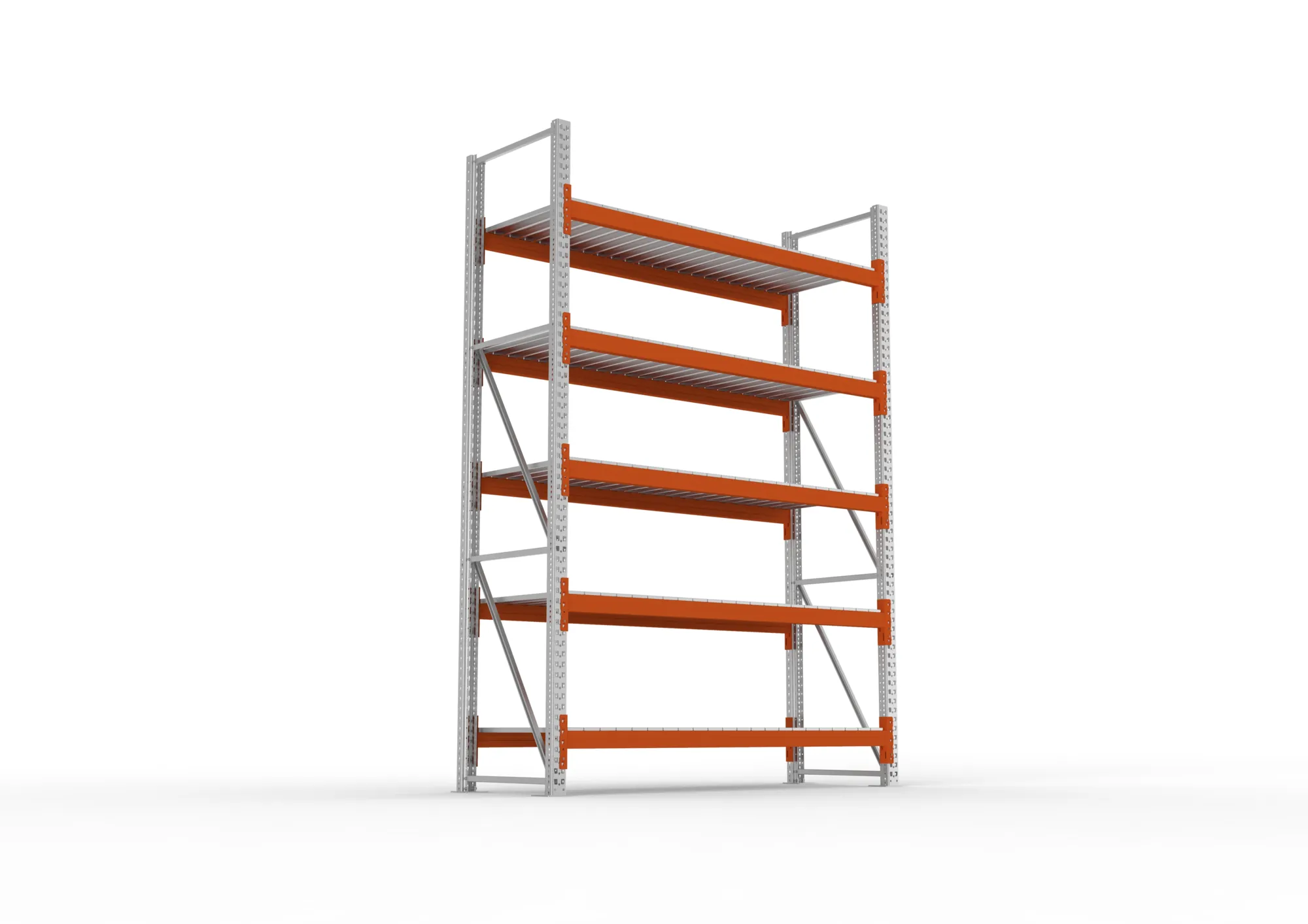 META MULTIPAL | Großfachregal | Grundregal | 3300 x 2225 x 800 mm | Fachlast 1700 kg | 5 Ebenen | Stahlpaneele | verzinkt