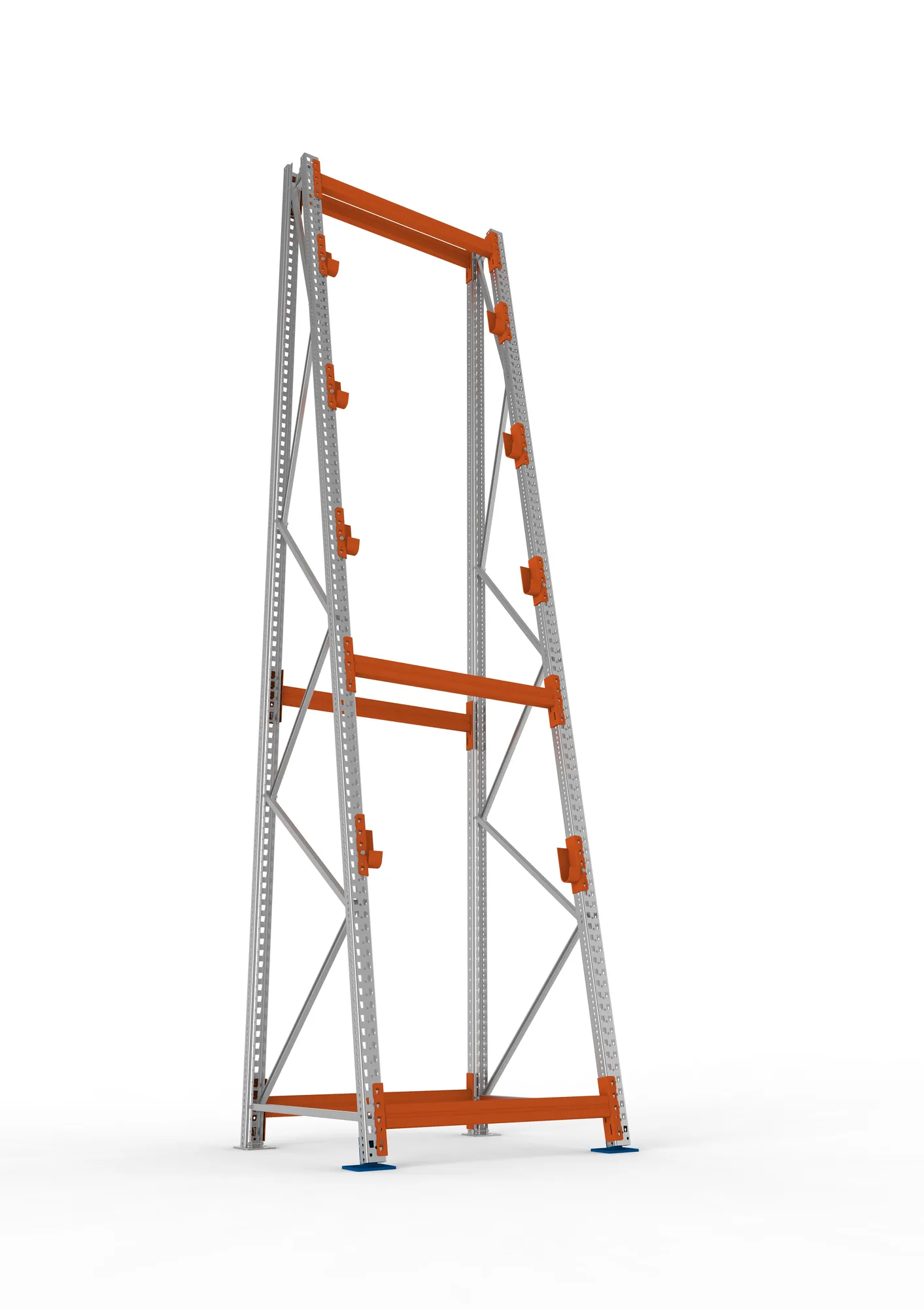 META MULTIPAL | Kabeltrommelregal | Grundregal | 4900 x 1100 x 1100 mm | Feldlast 3000 kg | 4 Ebenen | Typ 3/A-Ständer | verzinkt