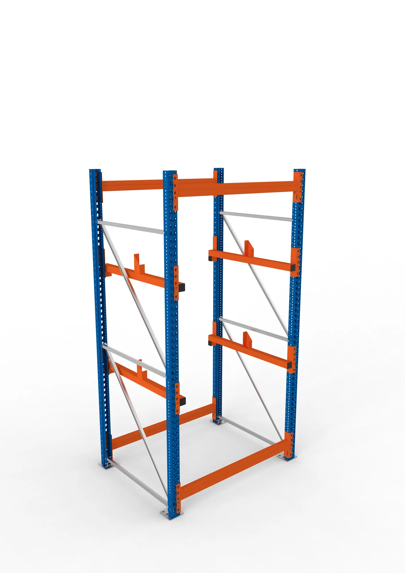 META MULTIPAL | Kabeltrommelregal | Grundregal | 2700 x 1300 x 1100 mm | Feldlast 4000 kg | 2 Ebenen | Typ 1 | RAL 5010