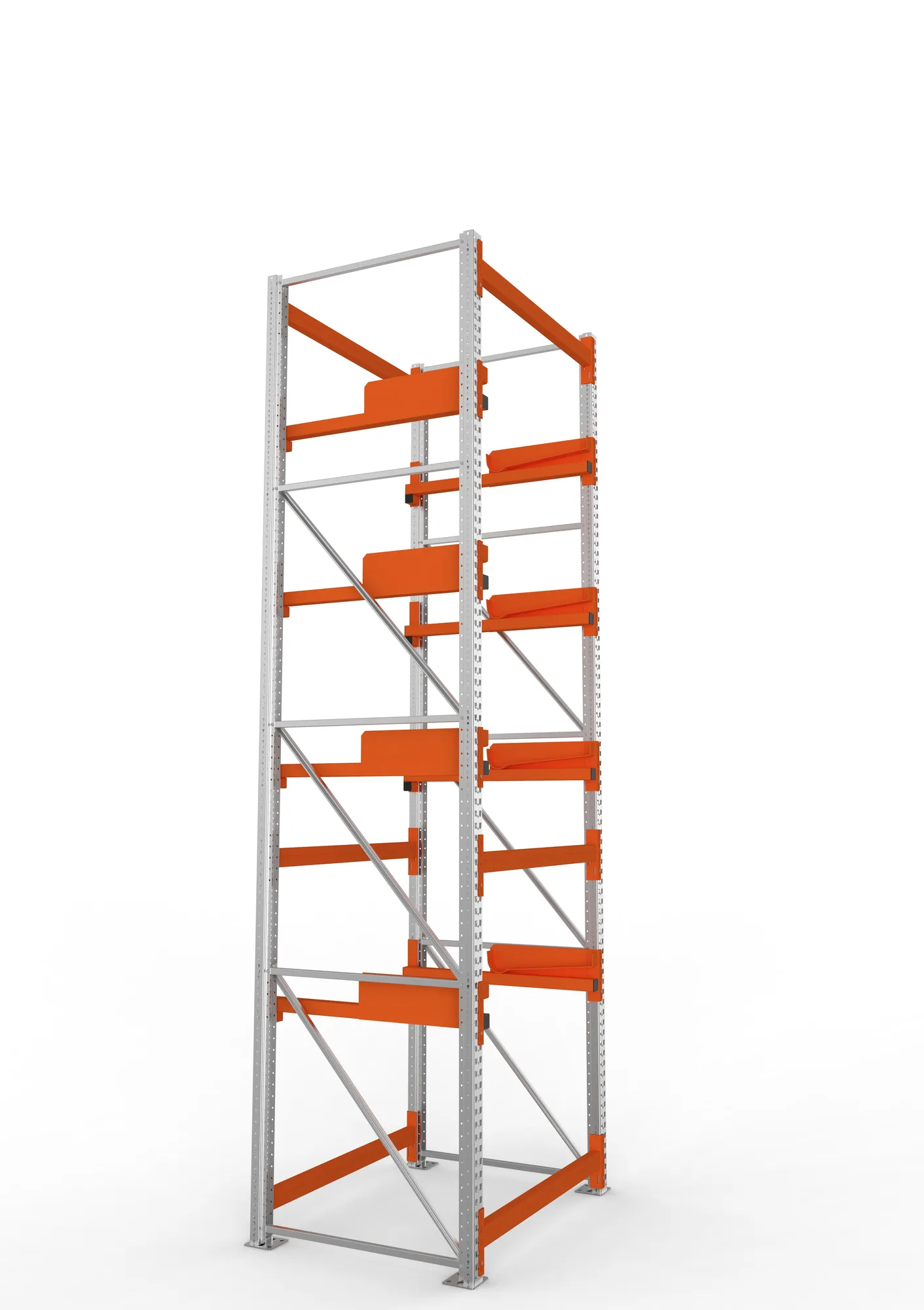 META MULTIPAL | Kabeltrommelregal | Grundregal | 4400 x 1300 x 1100 mm | Feldlast 5500 kg | 4 Ebenen | Typ 2 | RAL 5010