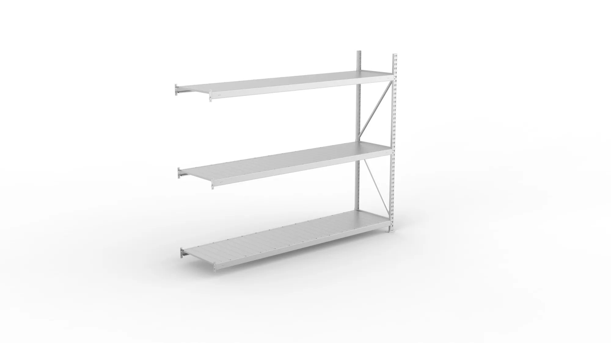 META MINI-RACK Weitspannregal | Anbauregal | 2200 x 2600 x 650 mm | Fachlast 490 kg | Stahlpaneelböden | 3 Ebenen
