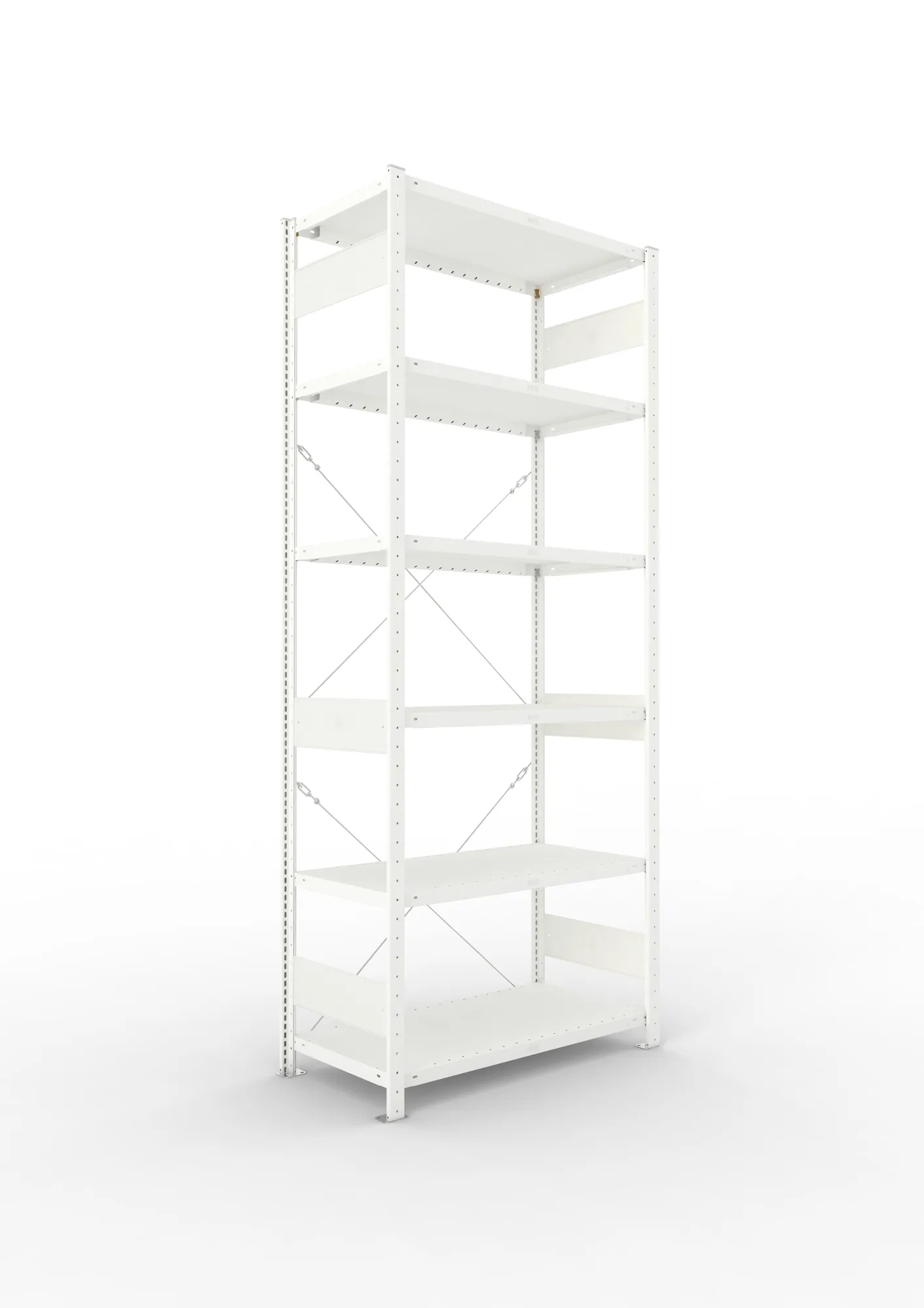 META CLIP | Fachbodenregal | Grundregal | 2500 x 1000 x 500 mm | Fachlast 100 kg | 5+1 Ebenen | RAL 7035