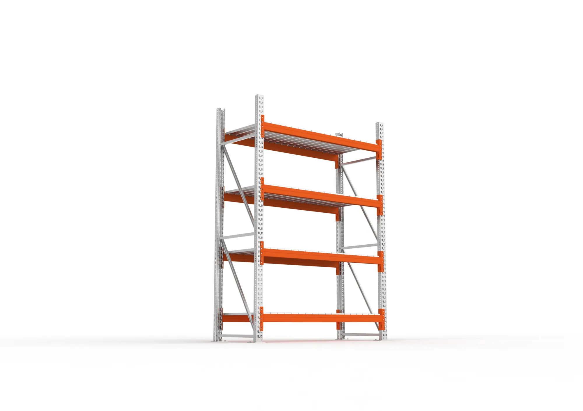 META MULTIPAL | Großfachregal | Grundregal | 2700 x 1825 x 800 mm | Fachlast 1800 kg | 4 Ebenen | Stahlpaneele | verzinkt