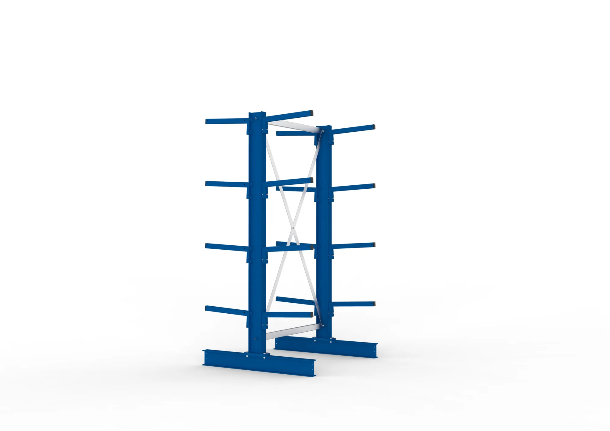 META MULTISTRONG L | Kragarmregal | Grundregal | 2000 x 1000 x 400 mm | Armlast 220 kg | doppelseitig | 4+1 Ebenen