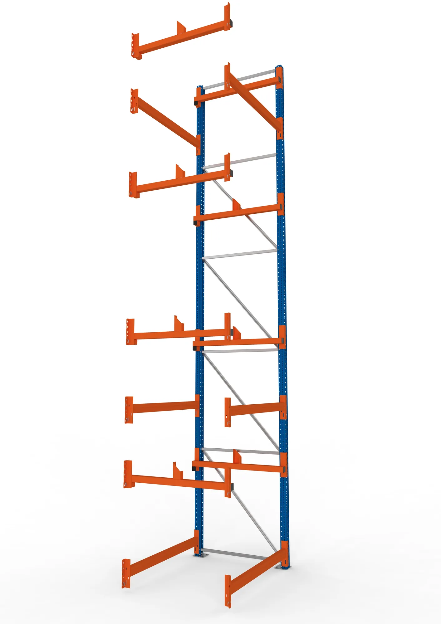 META MULTIPAL | Kabeltrommelregal | Anbauregal | 5500 x 1300 x 1100 mm | Feldlast 5500 kg | 2 Ebenen | Typ 1 | RAL 5010