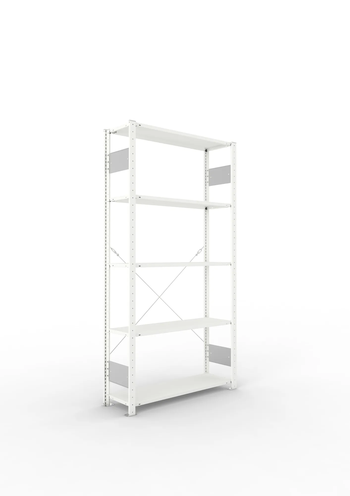 META CLIP S3 | Fachbodenregal | Grundregal | 2000 x 1000 x 300 mm | Fachlast 80 kg | 4+1 Ebenen | RAL 7035
