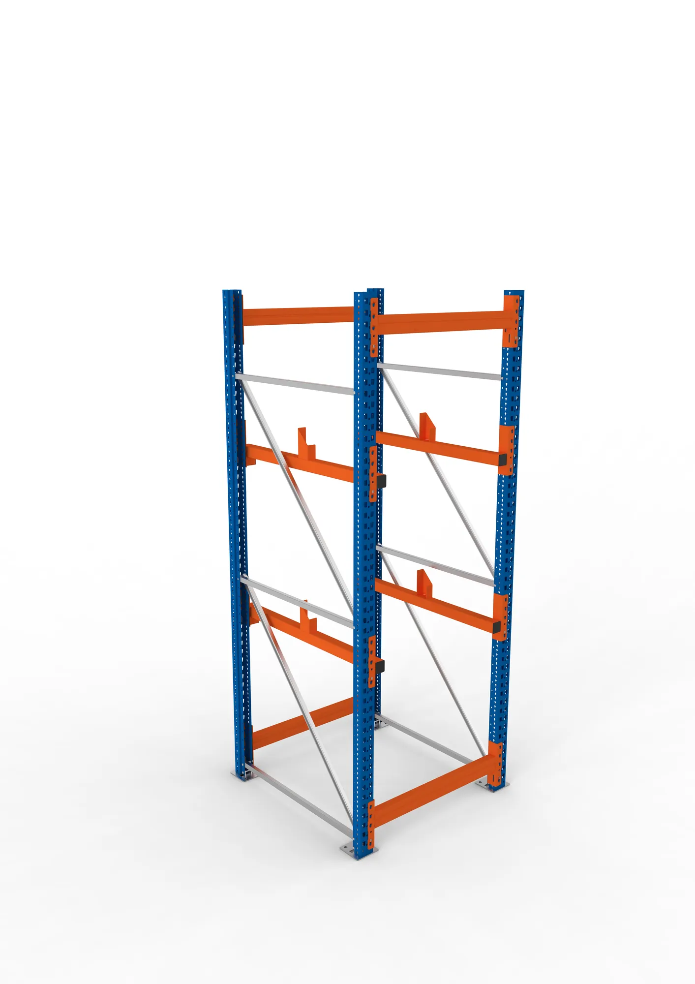 META MULTIPAL | Kabeltrommelregal | Grundregal | 2700 x 900 x 1100 mm | Feldlast 4000 kg | 2 Ebenen | Typ 1 | RAL 5010