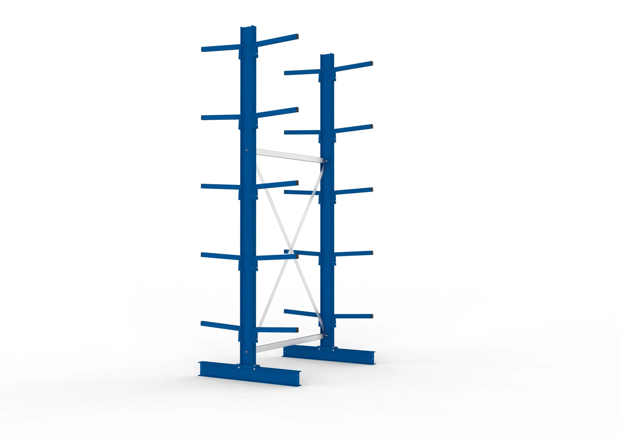 META MULTISTRONG L | Kragarmregal | Grundregal | 3000 x 1300 x 400 mm | Armlast 220 kg | doppelseitig | 5+1 Ebenen