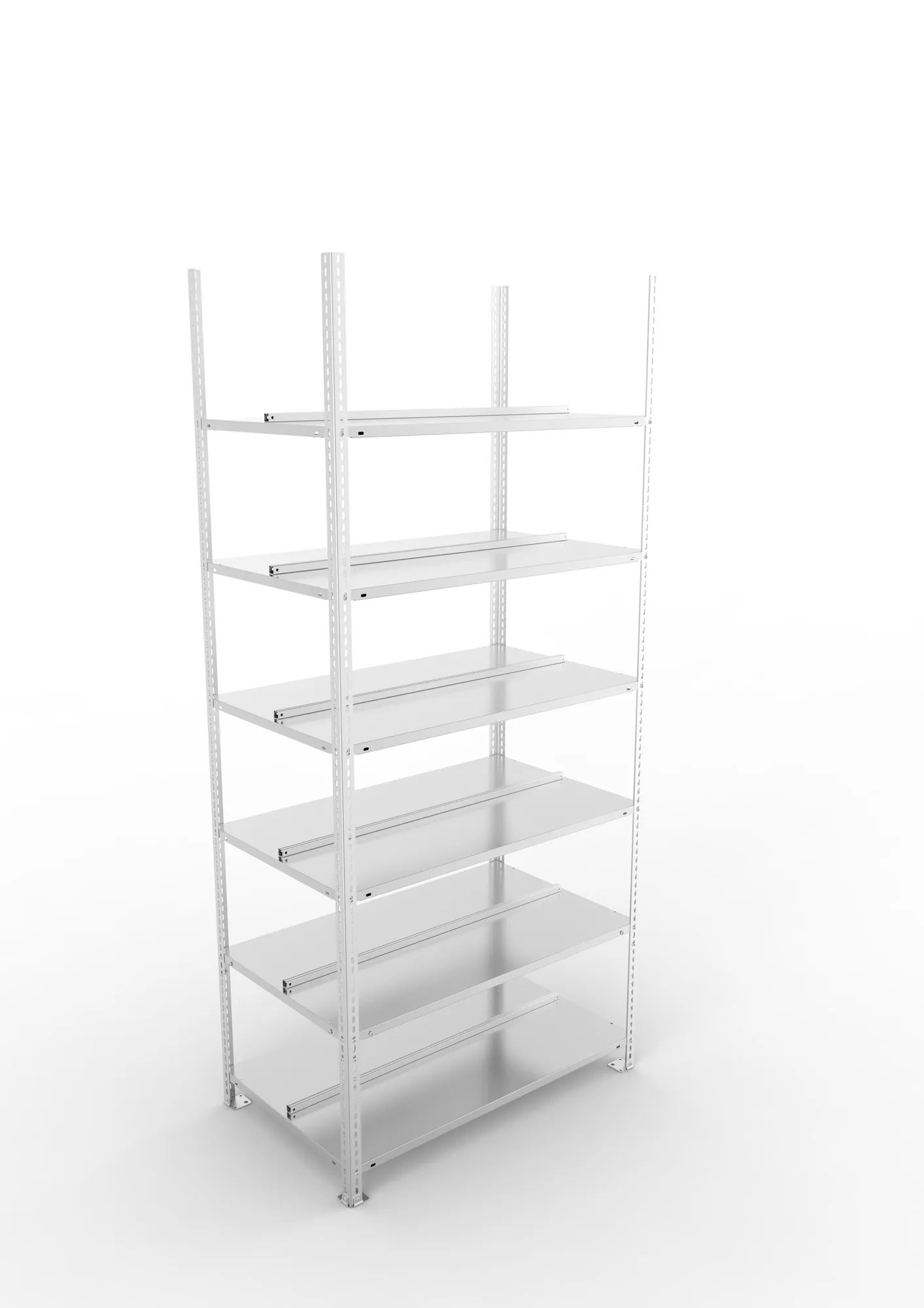 META FIX COMPACT | Büro-Schraubregal | Grundregal | 2200 x 1000 x 600 mm | Fachlast 100 kg | 6 Ebenen | verzinkt