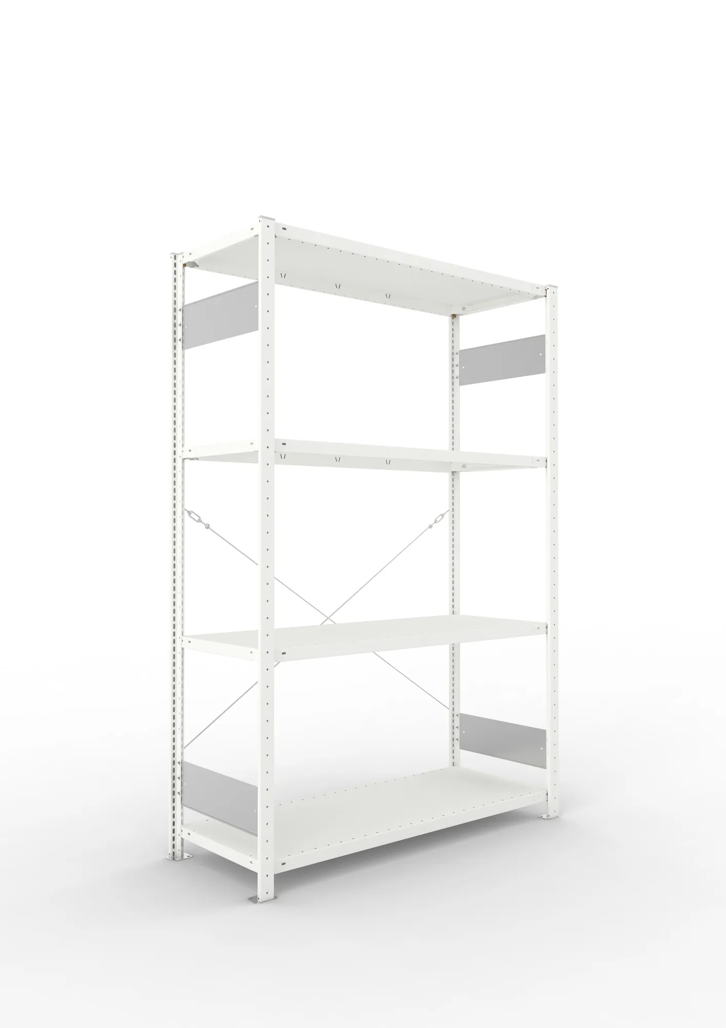 META CLIP S3 | Fachbodenregal | Grundregal | 2000 x 1300 x 500 mm | Fachlast 230 kg | 3+1 Ebenen | RAL 7035