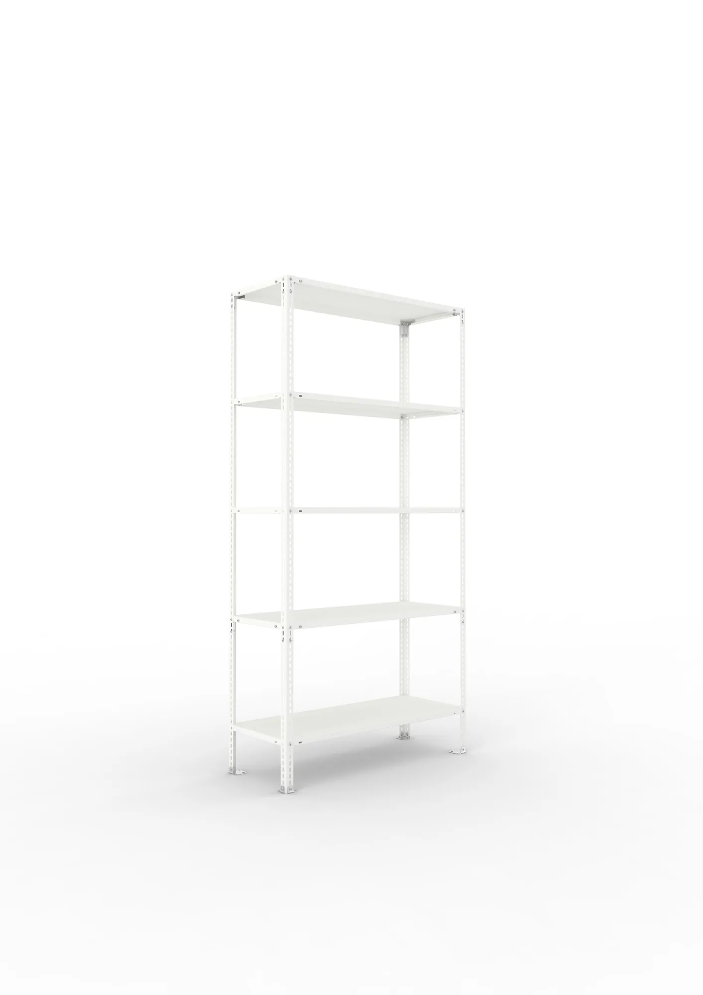 META FIX | Fachbodenregal | Grundregal | 2000 x 1000 x 400 mm | Fachlast 80 kg | 5 Ebenen | RAL 7035