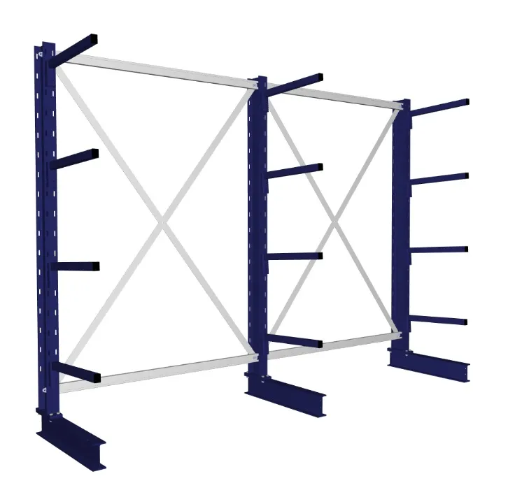 META MULTISTRONG L | Kragarmregal | 2 Felder | 2000 x 2600 x 500 mm | Armlast 175 kg | einseitig | 4+1 Ebenen
