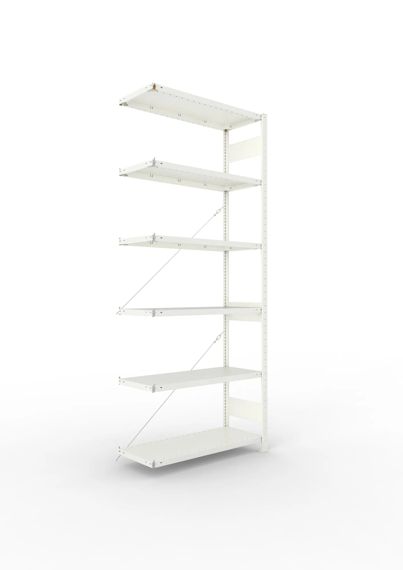 META CLIP | Fachbodenregal | Anbauregal | 2500 x 1000 x 400 mm | Fachlast 150 kg | 5+1 Ebenen | RAL 7035