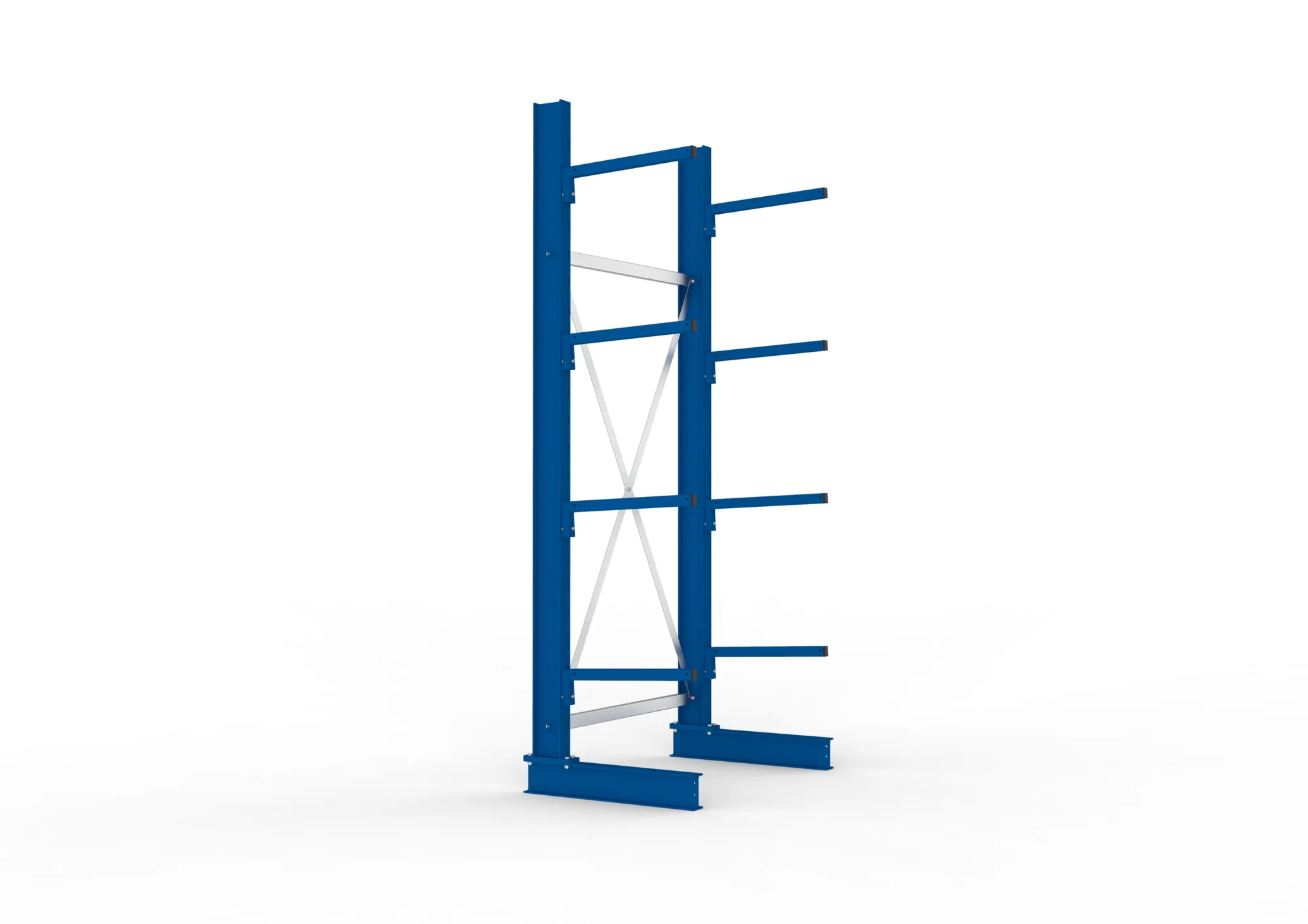 META MULTISTRONG L | Kragarmregal | Grundregal | 2500 x 1000 x 500 mm | Armlast 175 kg | einseitig | 4+1 Ebenen