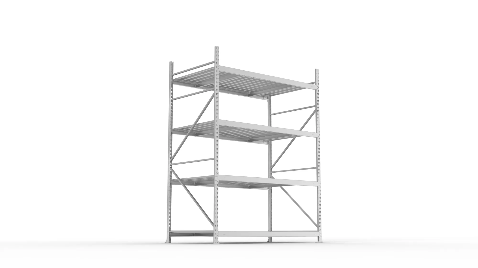 META MINI-RACK Weitspannregal | Grundregal | 2500 x 1800 x 1050 mm | Fachlast 600 kg | Stahlpaneelböden | 4 Ebenen
