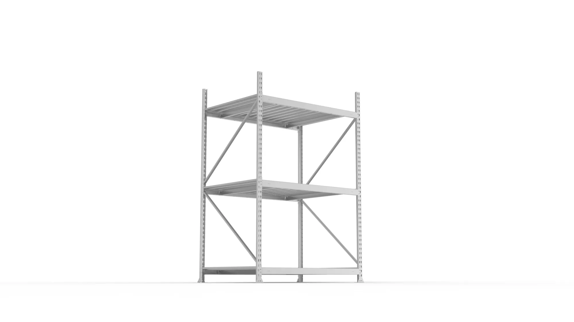 META MINI-RACK Weitspannregal | Grundregal | 2200 x 1400 x 1050 mm | Fachlast 600 kg | Stahlpaneelböden | 3 Ebenen