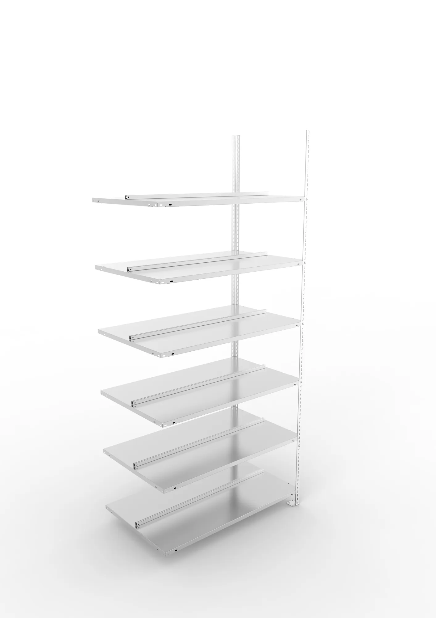 META FIX COMPACT | Büro-Schraubregal | Anbauregal | 2200 x 1000 x 600 mm | Fachlast 100 kg | 6 Ebenen | verzinkt