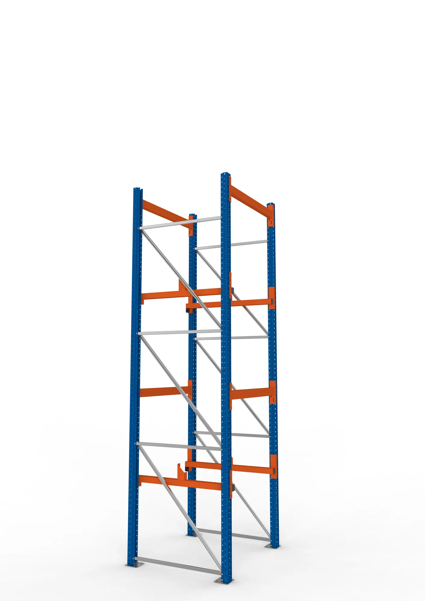 META MULTIPAL | Kabeltrommelregal | Grundregal | 3800 x 1100 x 1100 mm | Feldlast 4000 kg | 2 Ebenen | Typ 1 | RAL 5010